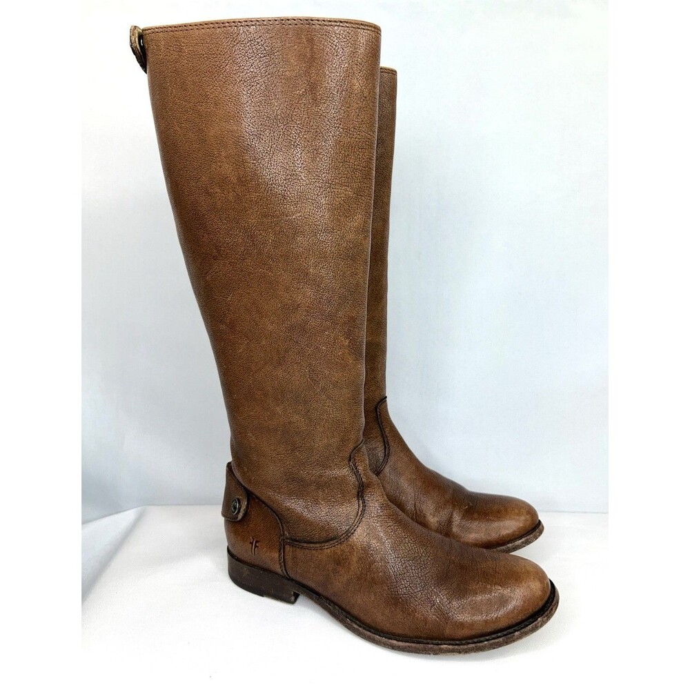 Frye Melissa Button Boots 76430 Back Zip Brown Women 7.5 B